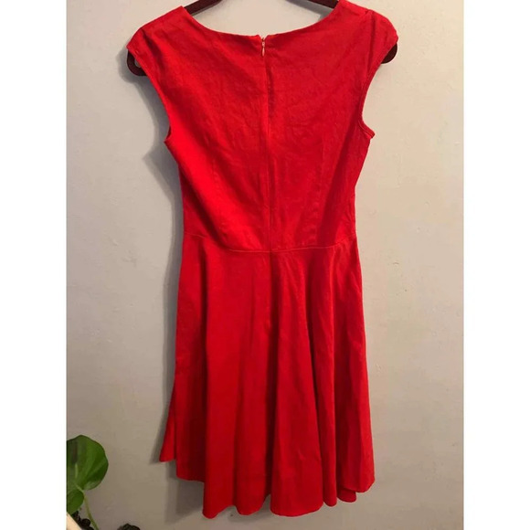 Red retro style cirlce dress a line large - Picture 3 of 4